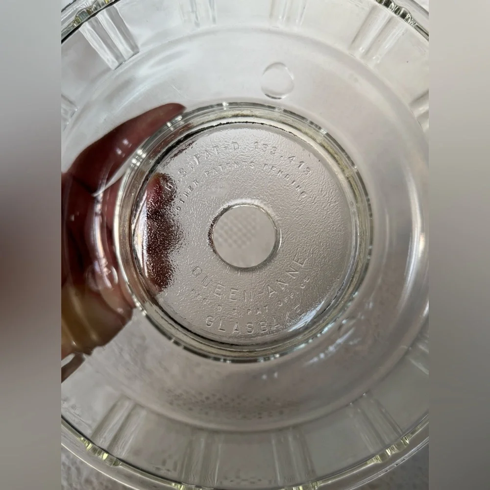 Vintage Queen Anne Glasbake Glass Bundt Pan/Jello Mold